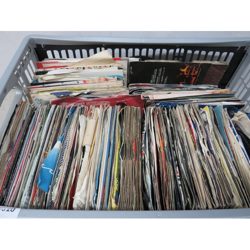 332 - Approx 250 Vinyl 45's Singles from the 1980's era, Rock and Pop Records, Most with sleeves in fair c... 