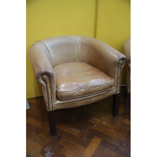 920 - Pair of Leather Tub chairs in light use condition. See photos