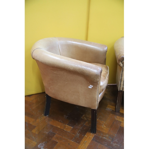 920 - Pair of Leather Tub chairs in light use condition. See photos