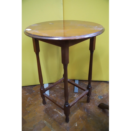 923 - A Pair of Matched Mahogany wine tables plus one other circular table. See photos