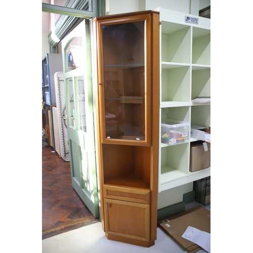 933 - Mid Century Teak Corner display unit by Mc'intosh in excellent condition. 78 inches tall.  See photo... 