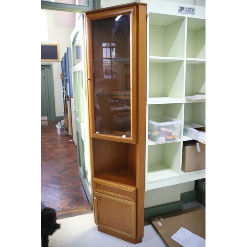 933 - Mid Century Teak Corner display unit by Mc'intosh in excellent condition. 78 inches tall.  See photo... 