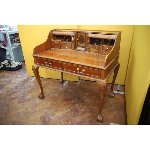 934 - Vintage Style Desk Bureau with multiple drawers and hidden drawers. H:41 x W:44 x D:25 inches in ver... 