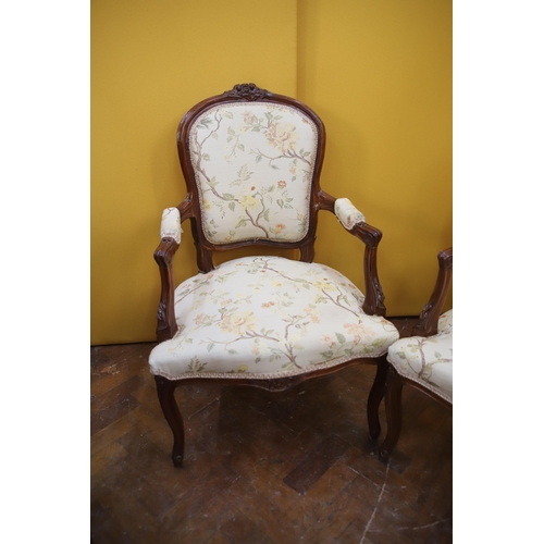 938 - A pair of 19th Century armchairs which are in very good condition and nicely upholstered.  See photo... 