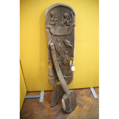 939 - Carved Tribal Birthing Stool .  H:31 inches tall. Very good condition ,  see photos