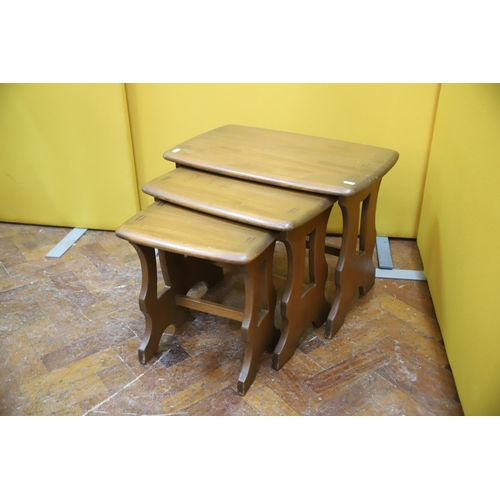 944 - Set of Three Ercol small tables in the Chantry style, Golden Dawn Colorway. Largest 16 x 22 x 14. Al... 