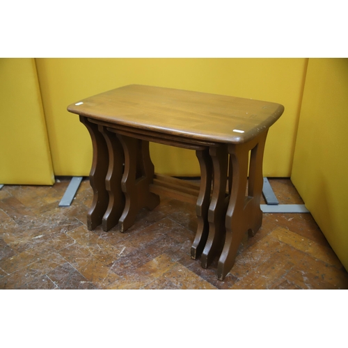 944 - Set of Three Ercol small tables in the Chantry style, Golden Dawn Colorway. Largest 16 x 22 x 14. Al... 