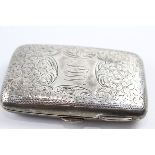 504 - Antique Hallmarked .925 Sterling Silver Slimline Cigarette Case 54g 2331307