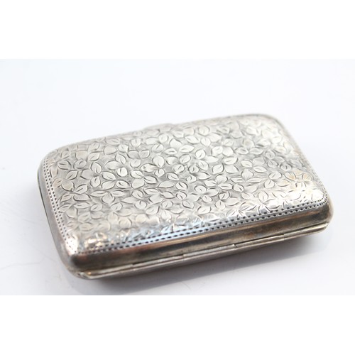 504 - Antique Hallmarked .925 Sterling Silver Slimline Cigarette Case 54g 2331307