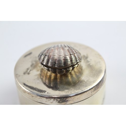 505 - Vintage Hallmarked .925 Sterling Silver Pill / Trinket Box w/ Shell Detail 92g 2331324