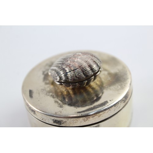 505 - Vintage Hallmarked .925 Sterling Silver Pill / Trinket Box w/ Shell Detail 92g 2331324