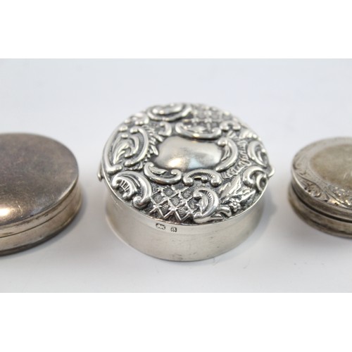 510 - 3 x Vintage .925 Sterling Silver Pill / Trinket Boxes (39g) 2331325