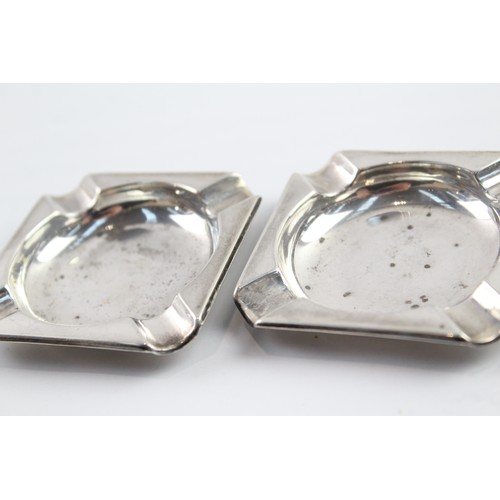 511 - 4 x Vintage Stamped .835 Silver Tobacciana Plain Ashtrays 42g 2331323