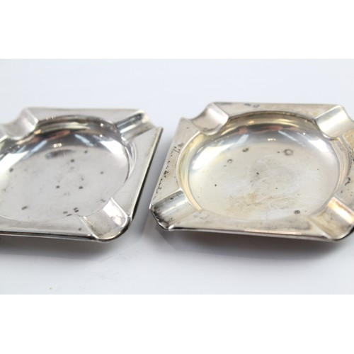 511 - 4 x Vintage Stamped .835 Silver Tobacciana Plain Ashtrays 42g 2331323