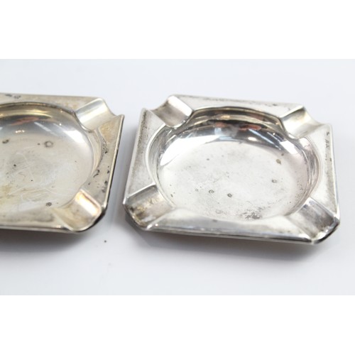 511 - 4 x Vintage Stamped .835 Silver Tobacciana Plain Ashtrays 42g 2331323