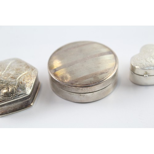 512 - 3 x Vintage .925 Sterling Silver Pill / Trinket Boxes (28g) 2331327