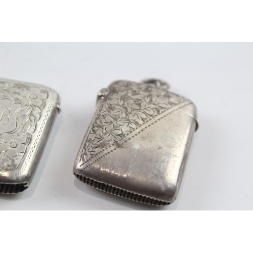 516 - 3 x Antique .925 Sterling Silver Vesta / Match Cases 56g 2331305