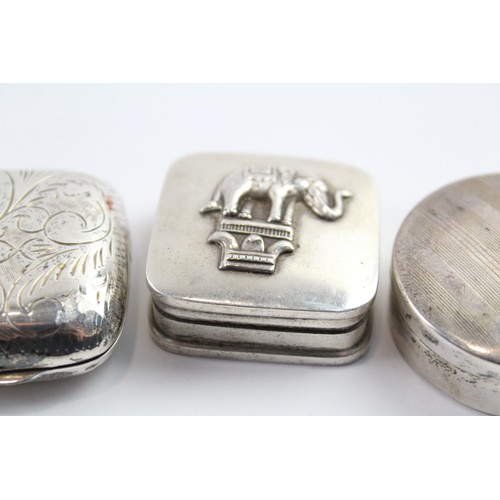 519 - 3 x Vintage .925 Sterling Siver Pill / Trinket Boxes 45g 2331321