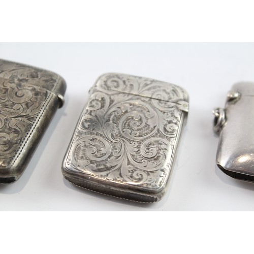 523 - 3 x Antique .925 Sterling Silver Vesta / Match Cases 57g 2331328