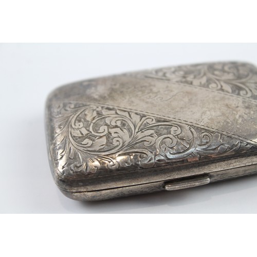 524 - Antique Hallmarked .925 Sterling Silver Slimline Cigarette Case 52g 2331308