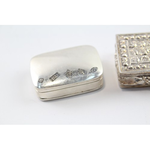 525 - 3 x Vintage .925 Sterling Silver Pill / Trinket Boxes (39g) 2331326