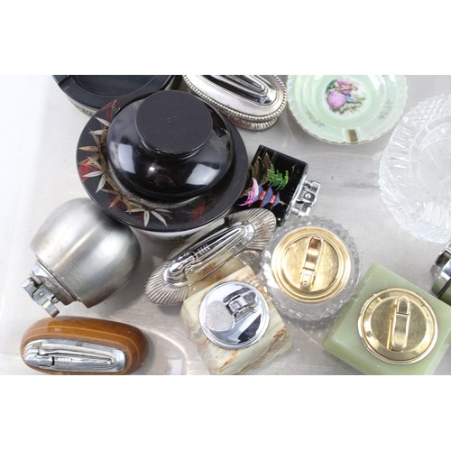 527 - Assorted Table Lighters & Ashtrays Inc Vintage, Ronson, Onyx, Etc x 20 639266