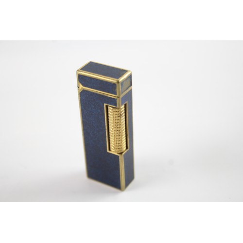 533 - Dunhill Rollagas Pocket Lighter Navy Blue in Original Box 457551