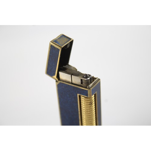 533 - Dunhill Rollagas Pocket Lighter Navy Blue in Original Box 457551