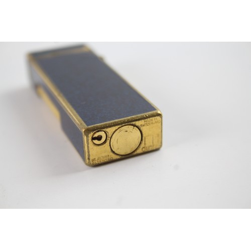 533 - Dunhill Rollagas Pocket Lighter Navy Blue in Original Box 457551