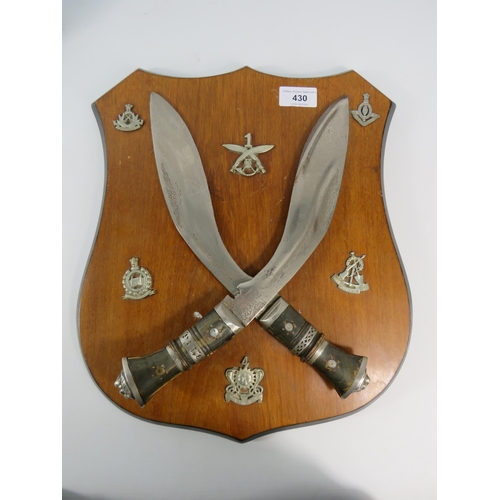 430 - Gurkha Wall Plaque w/ Kukris & Badges  683724