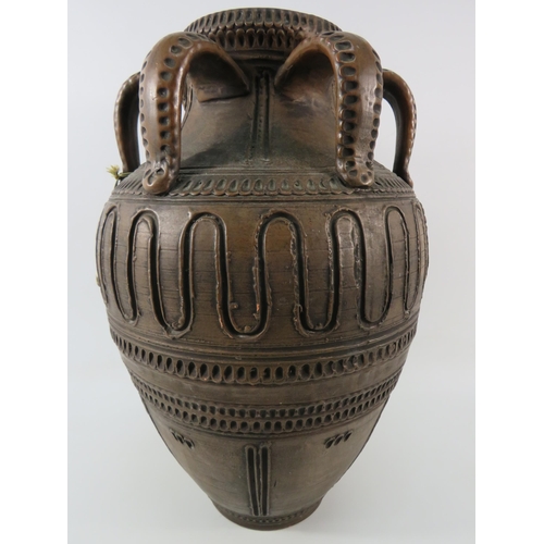 549 - Large Austrian Gmundner Keramik Octopus design floor vase, 18.5