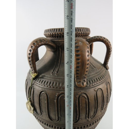 549 - Large Austrian Gmundner Keramik Octopus design floor vase, 18.5