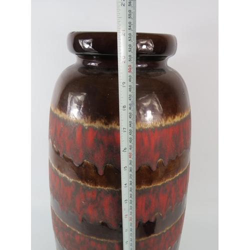 552 - Very large West German fat lava floor vase by Scheurich, 21