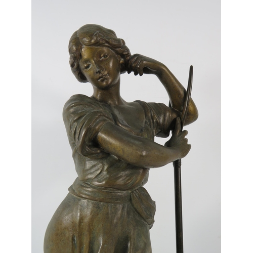 555 - Spelter Figural Statue LE BLE after Luca Madrassi, with foundry mark. 20