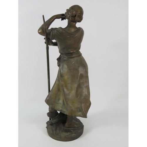 555 - Spelter Figural Statue LE BLE after Luca Madrassi, with foundry mark. 20