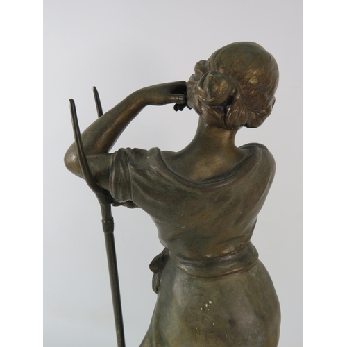 555 - Spelter Figural Statue LE BLE after Luca Madrassi, with foundry mark. 20