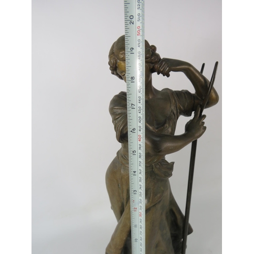 555 - Spelter Figural Statue LE BLE after Luca Madrassi, with foundry mark. 20