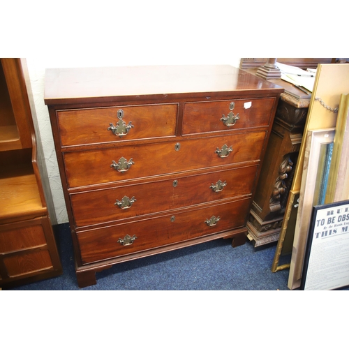 1239 - Possibly Georgian Two over Three chest of drawers.  Measures approx H:40 x W:40 x D:20 inches. In ve... 