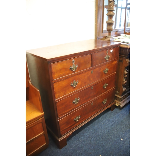 1239 - Possibly Georgian Two over Three chest of drawers.  Measures approx H:40 x W:40 x D:20 inches. In ve... 