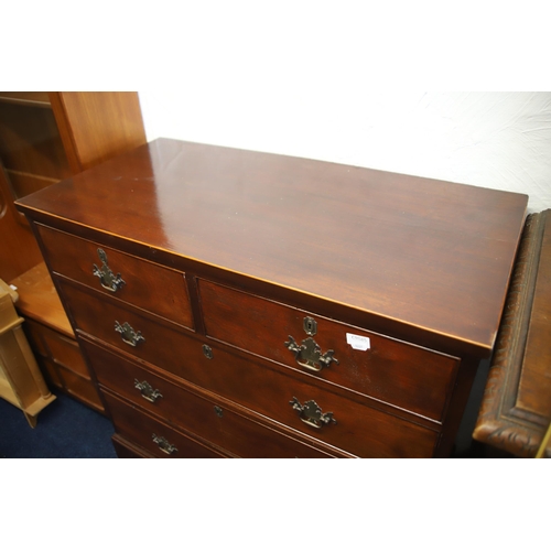 1239 - Possibly Georgian Two over Three chest of drawers.  Measures approx H:40 x W:40 x D:20 inches. In ve... 