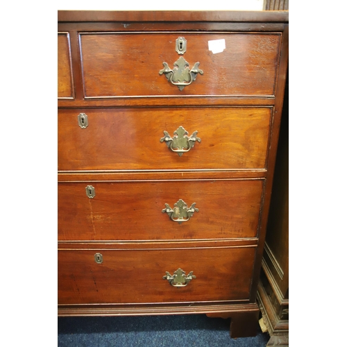 1239 - Possibly Georgian Two over Three chest of drawers.  Measures approx H:40 x W:40 x D:20 inches. In ve... 