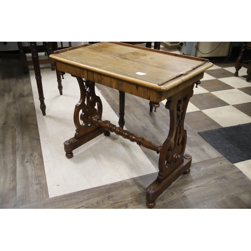 1251 - Two Antique fold over table with gate leg, the other being a small table with turned stretches, top ... 