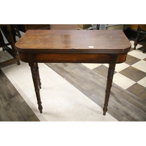 1251 - Two Antique fold over table with gate leg, the other being a small table with turned stretches, top ... 