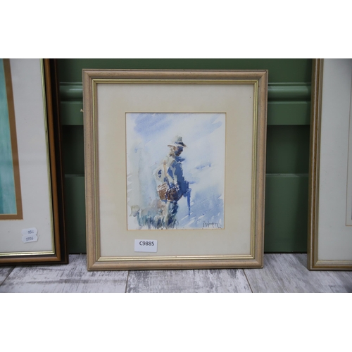 956 - A trio of original watercolours , all framed and mounted under glass. See photos for details. Please... 