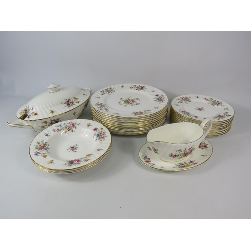 561 - Minton Marlow china dinnerware, plates, bowls, tureen etc. 30 pieces in total.