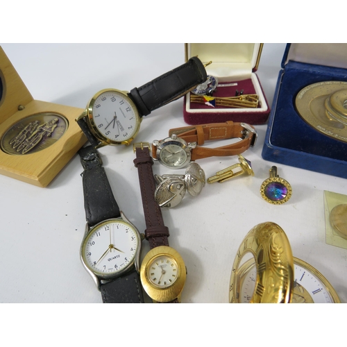 578 - Mixed lot to include a Rotary Mechanical Skeleton pocket watch in running order, various wristwatche... 