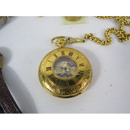 578 - Mixed lot to include a Rotary Mechanical Skeleton pocket watch in running order, various wristwatche... 