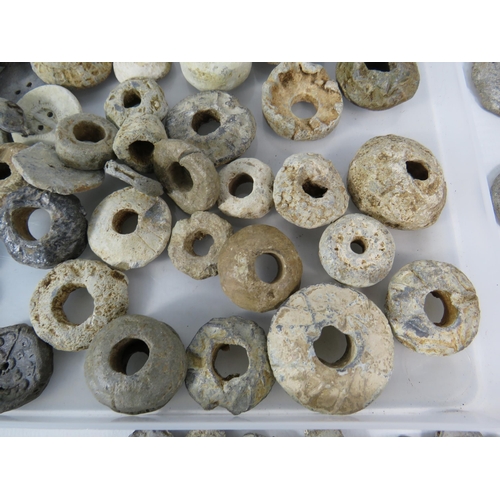 584 - Large Selection of Antique Lead artifacts finds Spindle Whorls, buttons, seals etc