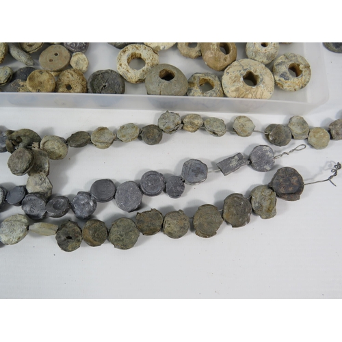 584 - Large Selection of Antique Lead artifacts finds Spindle Whorls, buttons, seals etc