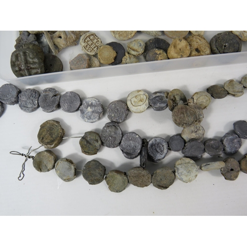 584 - Large Selection of Antique Lead artifacts finds Spindle Whorls, buttons, seals etc